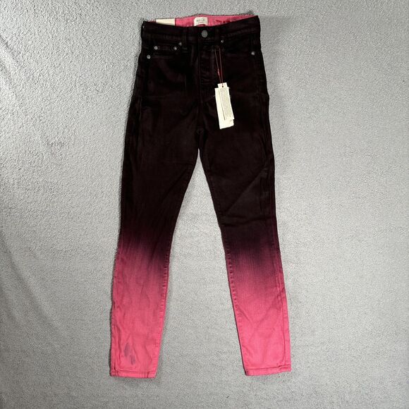 Alice + Olivia Denim - NWT‎ AO L.A High Rise Ankle Skinny Jeans Alice + Olivia Wine/Bubblegum Size 26